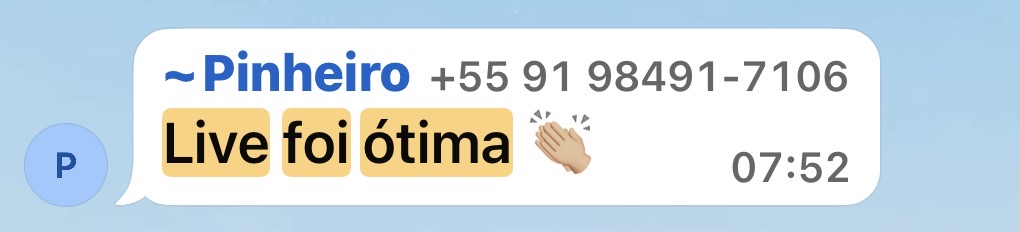 Live foi ótima — Pinheiro